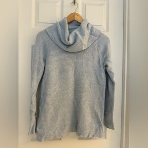 LOFT Light Blue Ribbed Cowl Neck Sweater – Size XS